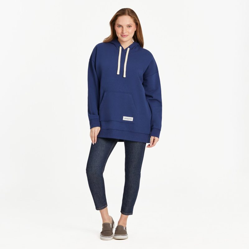 Women's Solid Oversized Simply True Fleece Hoodie - Image 7