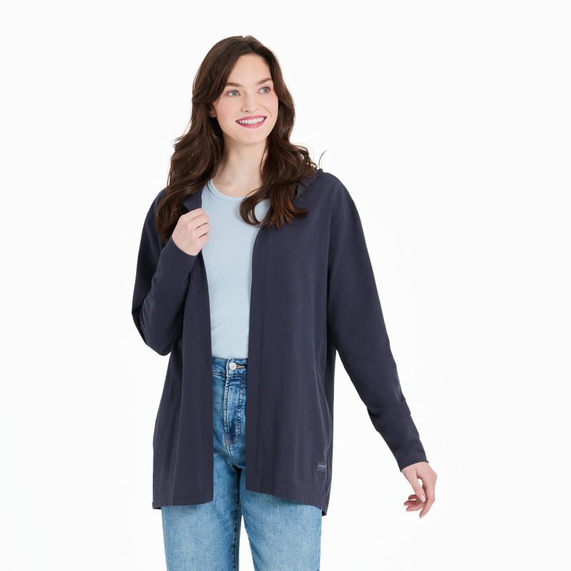 Women's Solid Crusher-FLEX Cardigan - Image 45