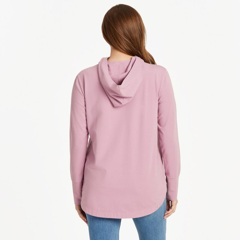 Women's Solid Crusher-FLEX Hoodie Tunic - Image 12