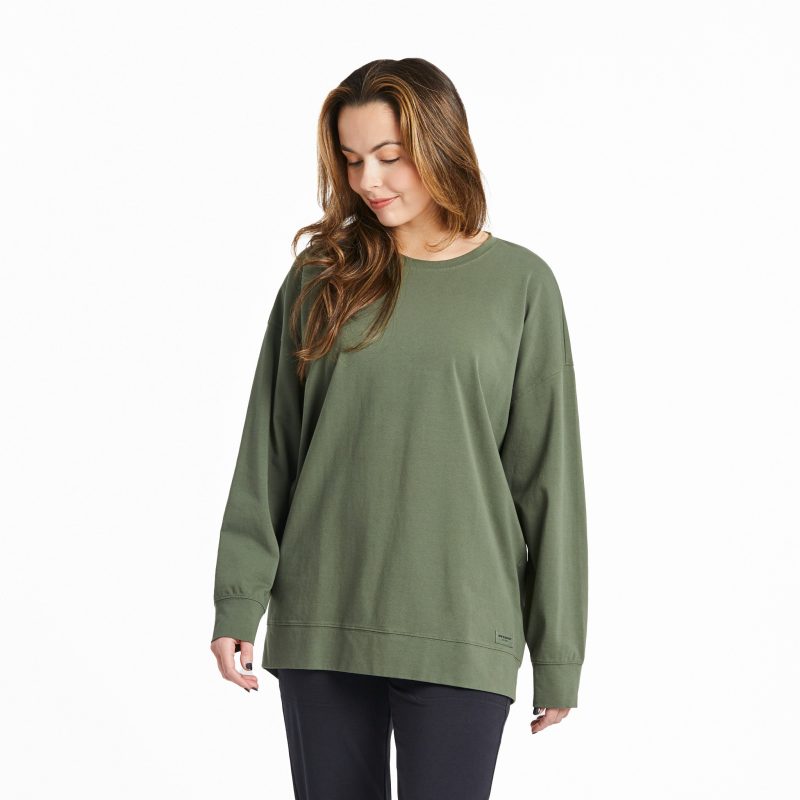 Women's Solid Crusher-FLEX Oversized Crew - Image 9