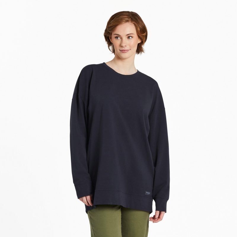 Women's Solid Crusher-FLEX Oversized Crew - Image 2