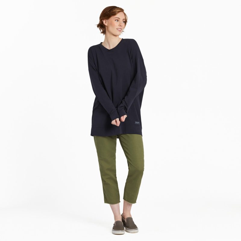 Women's Solid Crusher-FLEX Oversized Crew - Image 5