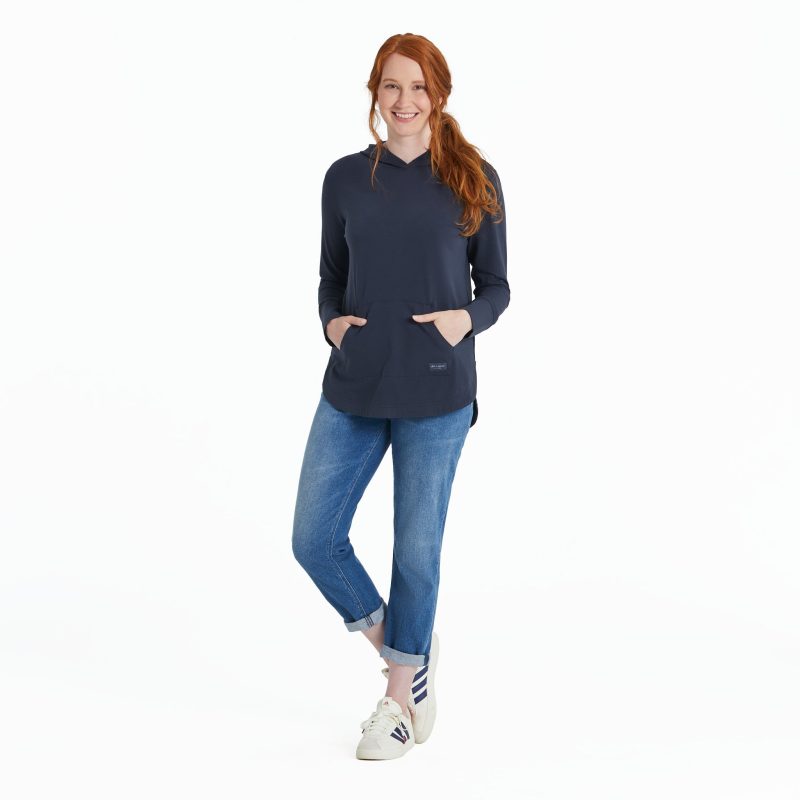 Women's Solid Crusher-FLEX Hoodie Tunic - Image 32