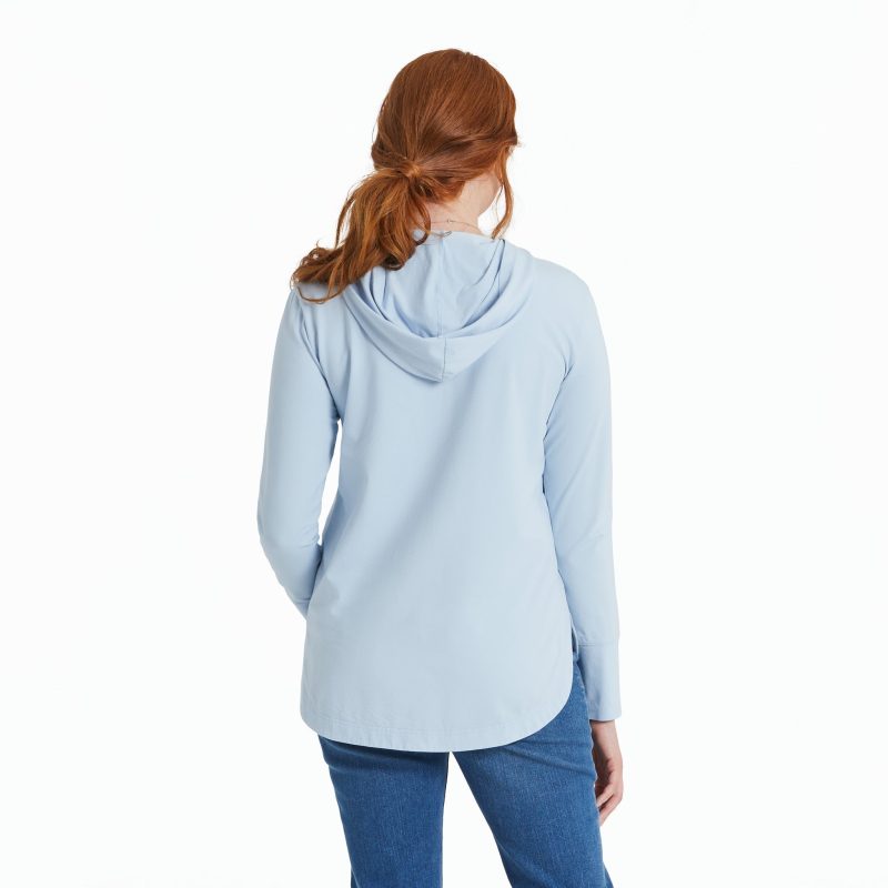 Women's Solid Crusher-FLEX Hoodie Tunic - Image 2