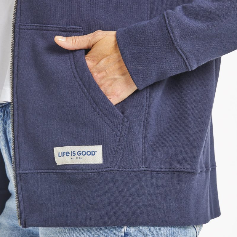 Women's Solid Simply True Fleece Zip Hoodie - Image 3