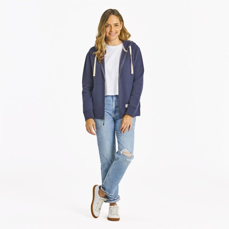 Women's Solid Simply True Fleece Zip Hoodie - Image 4