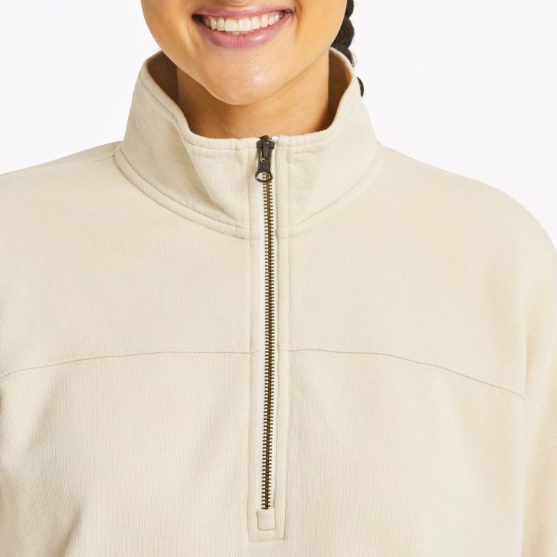 Women's Solid French Terry Boxy Quarter Zip - Image 15