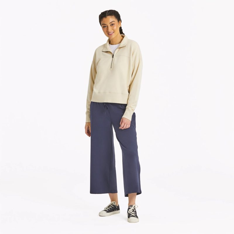 Women's Solid French Terry Boxy Quarter Zip - Image 17