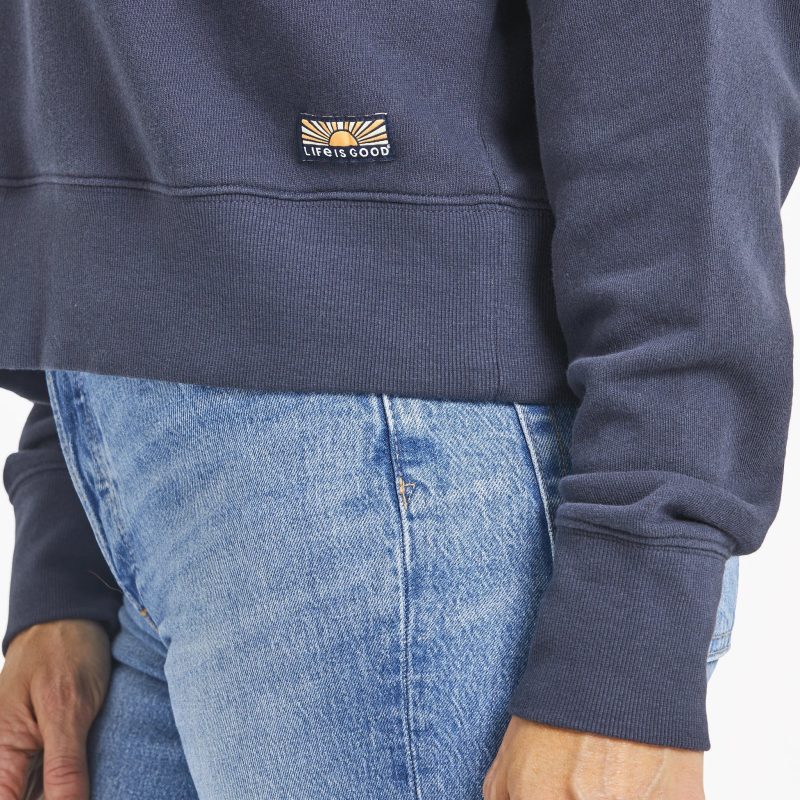 Women's Solid French Terry Boxy Quarter Zip - Image 21