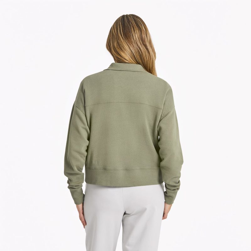 Women's Solid French Terry Boxy Quarter Zip - Image 4
