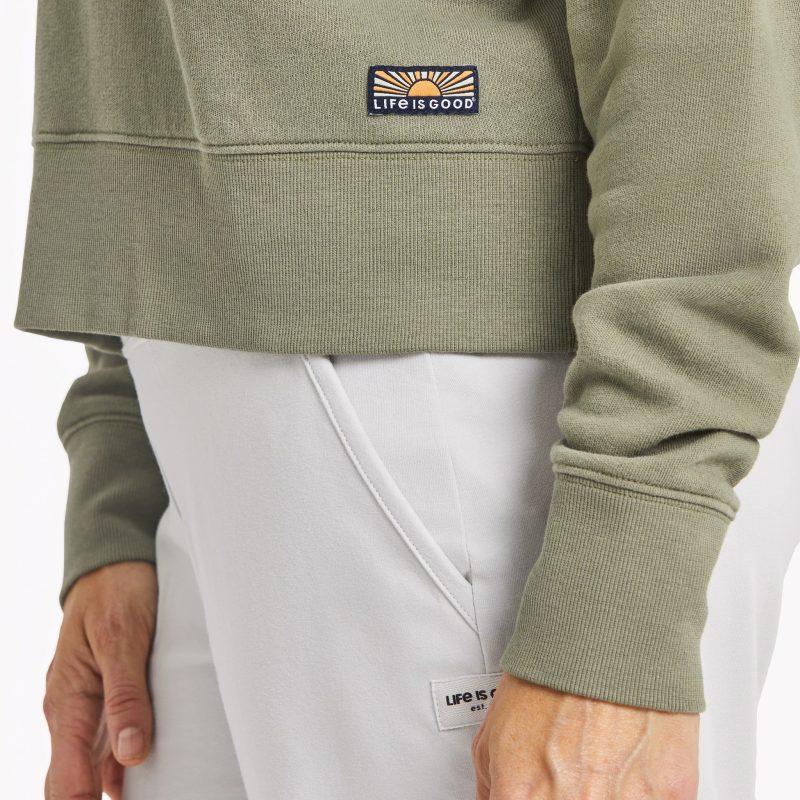 Women's Solid French Terry Boxy Quarter Zip - Image 6
