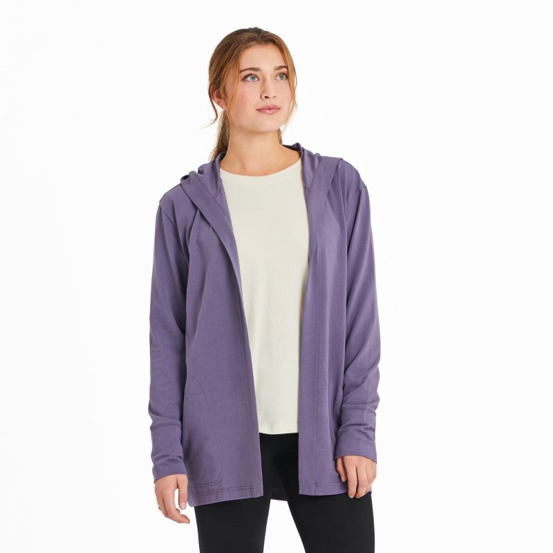 Women's Solid Crusher-FLEX Cardigan - Image 46