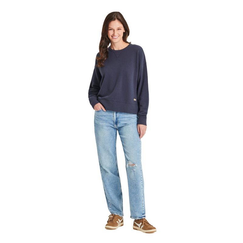 Women's Solid French Terry Boxy Crew - Image 15