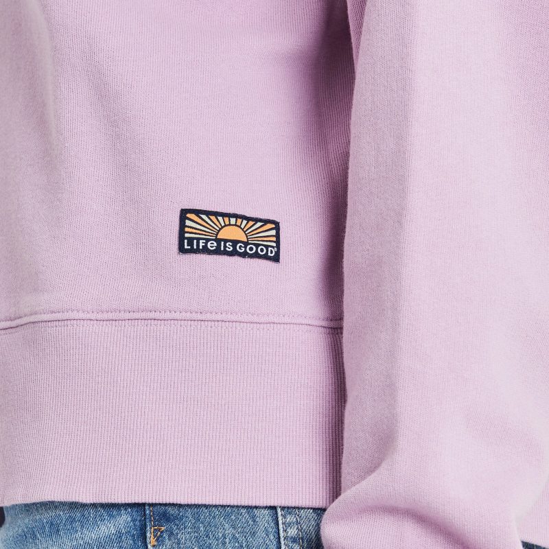 Women's Solid French Terry Boxy Crew - Image 3