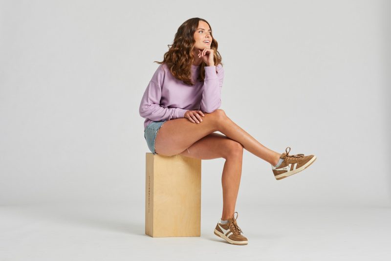 Women's Solid French Terry Boxy Crew - Image 8