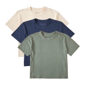 Women's Solid 3-Pack Crusher Boxy  - Multi