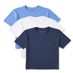 Women's Solid 3-Pack Boxy Crusher Tee  Multi 1