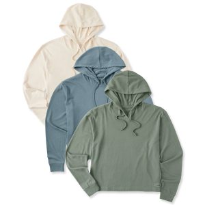 Women's Solid 3-Pack Crusher Boxy Hoodie  Multi