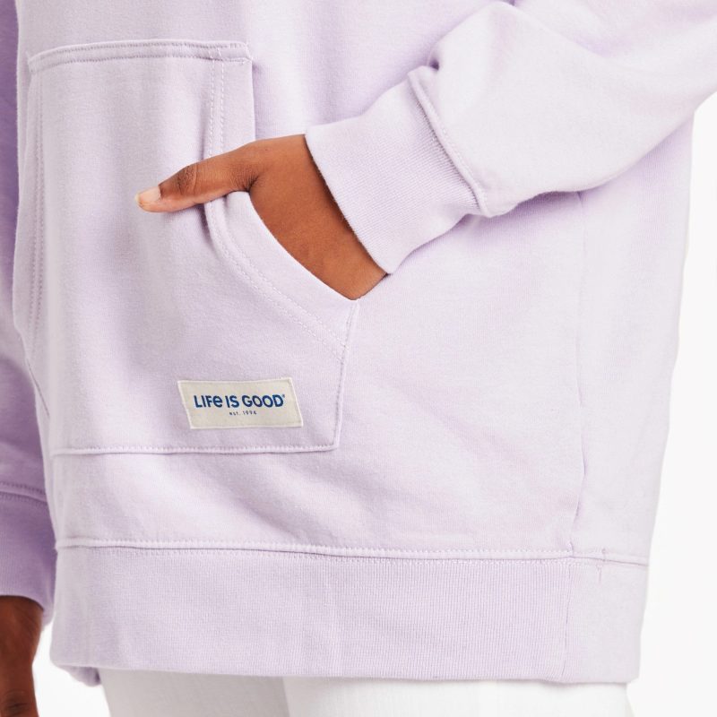 Women's Solid Oversized Simply True Fleece Hoodie - Image 3