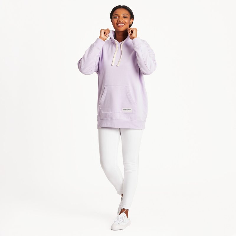 Women's Solid Oversized Simply True Fleece Hoodie - Image 4