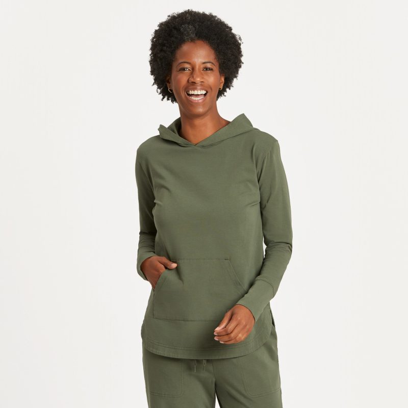 Women's Solid Crusher-FLEX Hoodie Tunic - Image 9
