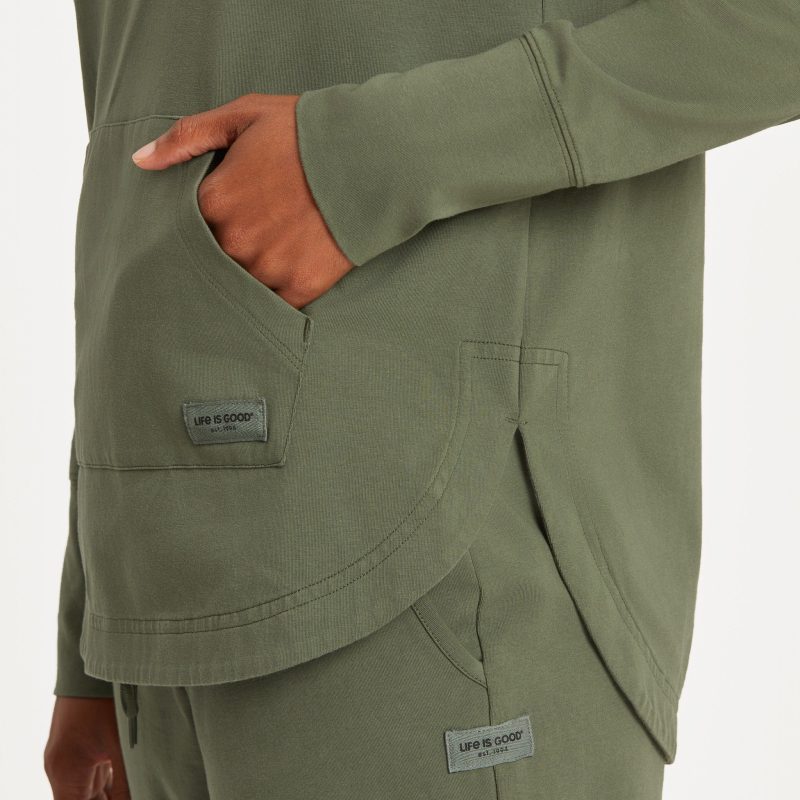 Women's Solid Crusher-FLEX Hoodie Tunic - Image 11