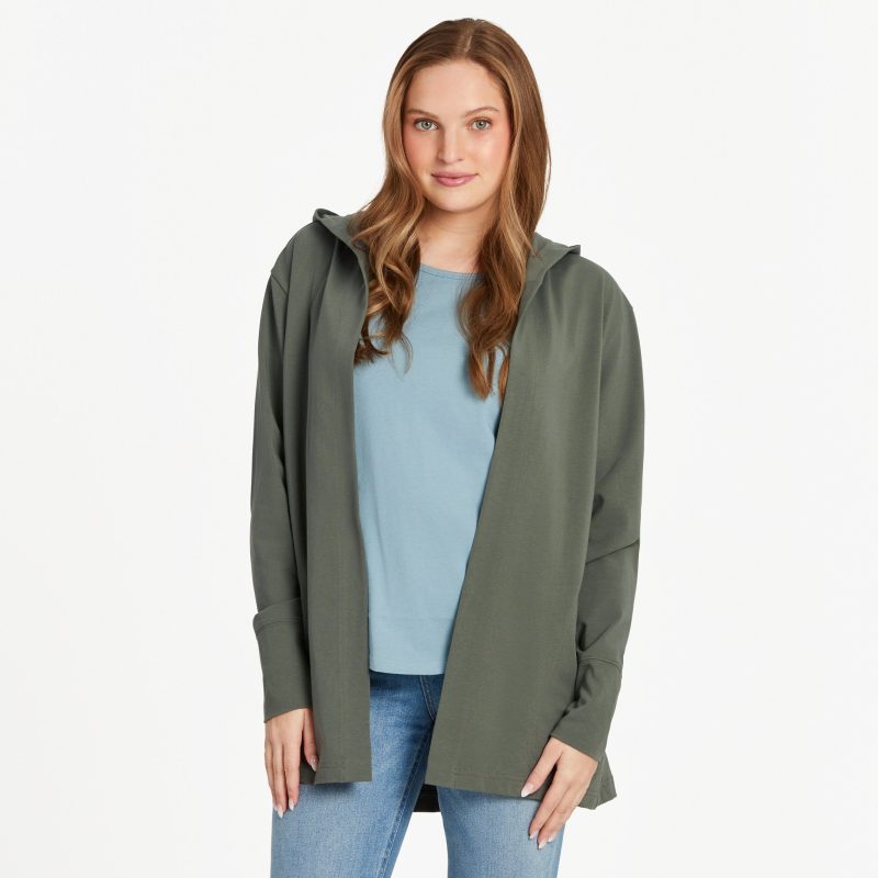 Women's Solid Crusher-FLEX Cardigan - Image 37